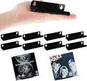 Wesiti 8 Pack 3.94 inch Small Vinyl Record Wall Shelf Mount Acrylic Vinyl Holder Display Record Wall Storage Tiny Floating Shelf Album Cd Rack Cd Stand for Daily LP Listening Book Storage(Black)