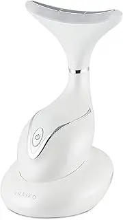 VRAIKO Iris Neck Face Massager, Pro Face Sculpting Tool with Charging Base, All-in-1 Facial Device for Enhanced Absorption, Radiance, Contouring, Elasticity, Home Facial Spa (White)
