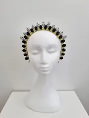 Miss Ice Maiden. Womens Black rhinestone headband fascinator