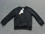 Girls Size 4, Anko, Sweater Jumper Black Plain, Crew Neck NWT