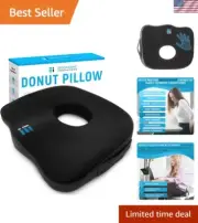 Orthopedic Donut Pillow: Memory Foam Chair Seat Cushion for Tailbone and Cocc...