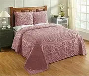 Better Trends Trevor Collection is Super Soft and Light Weight in Medallion Design 100% Cotton Tufted Unique Luxurious Machine Washable Tumble Dry, King Bedspread Set, Pink