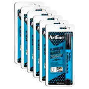 12PK Artline Plumbers Waterproof Permanent Marker 1.5mm For Pipes/Copper Black