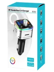 BC62 Handsfree Bluetooth Car Kit FM Transmitter Car Charger USB Music Player