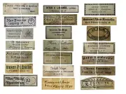 V120 Old Vintage Antique Violin Fiddle Maker Set of 21 Labels NICE!