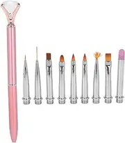 Nail Art Brush SetManicure Tool for Nail Design Dotting Painting, Replacement Head Pen Liner (Rose Gold)