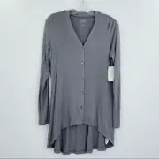 Logo Lori Goldstein layers long line button front lightweight cardigan size xs