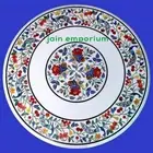 30'' white antique Marble Center corner side Table Top Inlay lapis malachite w8
