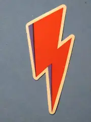 MUSIC STICKER ~ DAVID BOWIE Glam Rock Ziggy Stardust ~ Red & Blue Lightning Bolt