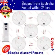 5 pack ANKA Wireless Interconnected Photoelectric Smoke Alarm Detector & Remote