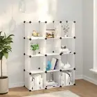Storage Cube Organizer 12 Transparent Storage Bins for Home Office Use