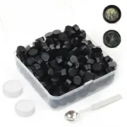 300Pcs Black Sealing Wax Beads Set for Wax Seal Stamp with Candles and Melting S