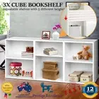 3 Piece Cube Bookshelf White Shelving Storage Display Book Shelf Furniture Set