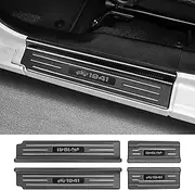 Bercicci 4PCS Door Sill Protector for Jeep Wrangler JL JLU 2018-2025 & Gladiator JT 2020-2025 Accessories Stainless Steel Front and Rear Door Car Pedal Kick Protection (Carbon Fiber)