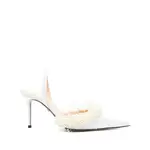 [Mach & Mach] Mach & Mach 80mm Floating Pearl Embellished Pumps 40 IT WHITE