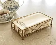 Gold Elegant Sturdy Guest Napkin Holder | Disposable Paper Hand Towel Storage Tray Caddy | Premium Quality | Bathroom Kitchen Dining Table Wedding Party Hotel Office Restaurant décor | Indoor Outdoor