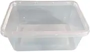 Oblong Plastic Container & Lid - 115mm - 58mm - 750ml - PKT(100) - Takeaway, Food Packaging, Restaurant Supplies - Kent Paper