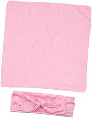 VICASKY Newborn 1 Set of Soft Cotton Wrap Towel and Headband Baby Accessories for Newborns