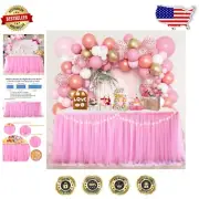 Romantic 14ft Tulle Table Skirt with Lights - Perfect for Unicorn Theme Parties