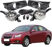 USTKWZ 1 Set Fog Lights Headlight | Compatible With Chevrolet Cruze 2009 2010 2011 2012 2013 2014 Fog Lamp Cover Grill Bezel Front Bumper Fog Light