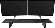 Desky Monitor Stand – Black Desktop Riser with Matching Timber Legs, Ergonomic Screen Elevation, Integrated Cable Port