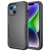 For Apple iPhone 14 Plus 3in1 Case Drop Resistant Defender Tradies Hybrid Armor Heavy Duty Rugged Shockproof Tough Cover (Black)