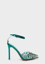 [AZALEA WANG] Emerald Popstar Rhinestone Heels