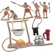 PHENOFICE 1 Set Miniature Primitive Men Model Simulation Camp Bonsai Decor for Outdoor Camping Display Unique Present for History Enthusiasts