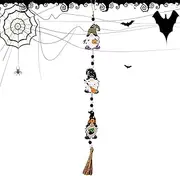 Halloween Bat Wall Decor - Wooden Decorative Gnome Ornaments with Cute Ghost and Bat Signs,Dangling Signs for Party Favors, Decorations for Christmas Trees, Walls