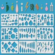 9 Pcs Large Reusable Earrings Making Template Leather Earring Templates, Plastic