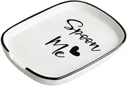 ULTECHNOVO Ceramic Spoon Rest for Kitchen Counter Safe and Strong Ladle Holder Multi Use Condiment Plate Stylish Kitchen Accessory for Elegant Dining Spoon Holder for Utensils