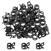 50 Pcs Fuel Line Clamps Spring Band Hose Clamps 10mm , Black