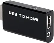 PS2 to HDMI Video Converter Adapter PS2 Input HDMI Audio Output for HDTV 3.5mm Supports All PS2 Display Modes