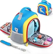 Portable Travel Organizer Carrying Case Compatible with Toniebox Audio Player, Tonies Figures, Headphones and Charging Station, Storage Carrier Bag for Toniebox Starter Kit (Blue)