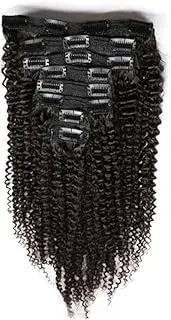 Deep Wave Clip In Human Hair Extensions 120g Clips In Extension Full Head Brazilian Clip on Curly Hair Extension For Women(16inches)