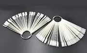 100 Pieces Nail Polish Color Display Swatch Sticks Natural Connecting Rings Nail Art Fan Shaped Practice Nail Tips Metal Ring