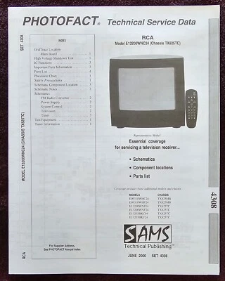 Sams Photofact 4308 Service Manual for RCA E13200WNC24, E09310WHC24
