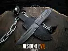 Handmade Resident Evil 7 Biohazard Replica Knife Full Tang with Leather Sheath
