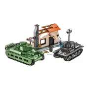 1008pc World War 2 Matilda II & Panzer 38 T Diorama Building Kit Kids Toy