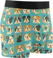 [FRODOTGV] Dogs Heads Mens Boxer Briefs Shorts Athletic Underwear for Men Compression Boxer Para Hombre
