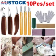 10 PCS Wood Carving tools Chisel Woodworking Whittling Cutter Chip Hand Tool kit