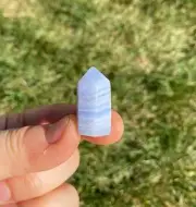 Blue Lace Agate Point (mini) Tower, Natural Blue Lace Agate from South Africa