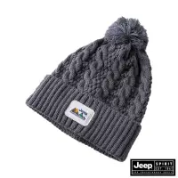 在飛比找momo購物網優惠-【JEEP】麻花編織毛球針織帽(灰色)