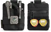 VE13 Mini EDC Pouch, Small Pocket Organizer with DIY Patches Area, EDC Pocket Organizer Men for EDC Knuckle, Lighter, EDC Coins, Small EDC Pouch Organizer for EDC Gear