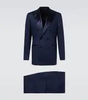 [Brunello Cucinelli] Brunello Cucinelli Double-breasted linen tuxedo AU 93 blue