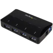 StarTech.com 4-Port USB 3.0 Hub plus Dedicated Charging Port - 5Gbps - 1 x 2.4A Port - Desktop USB Hub and Fast