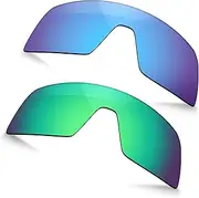 [TRUSHELL] Polarized Replacement Lenses for Oakley Sutro OO9406 Sunglasses - Ocean Blue+Jade Green 2 Pieces