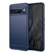 MCC Slim Google Pixel 9 Pro 5G Shockproof Soft Carbon Case Cover Skin [Dark Blue]