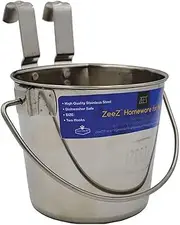 ZEEZ SS Flat Sided Bucket 2 Hooks 1.2L