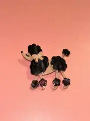 Pink & Black Pearl Acrylic Poodle Brooch/lapel Pin
